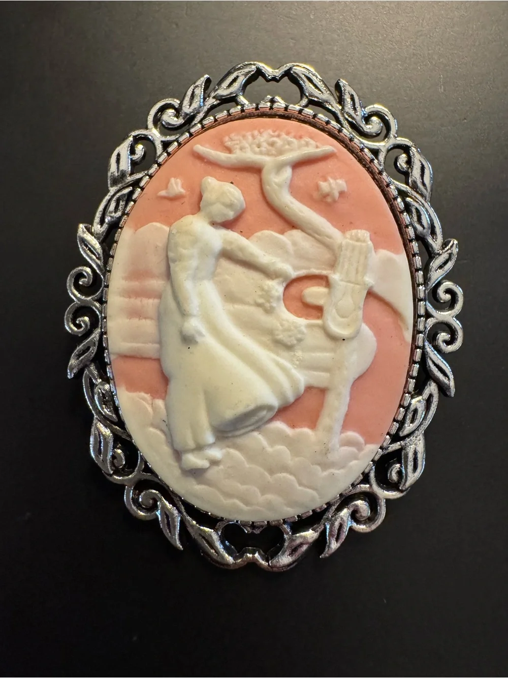 Vintage Mythological Figural Cameo Brooch